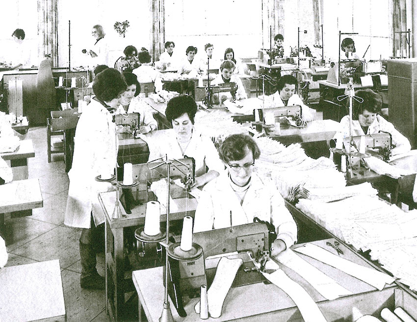 Einblick in die Produktion in den 60er Jahren